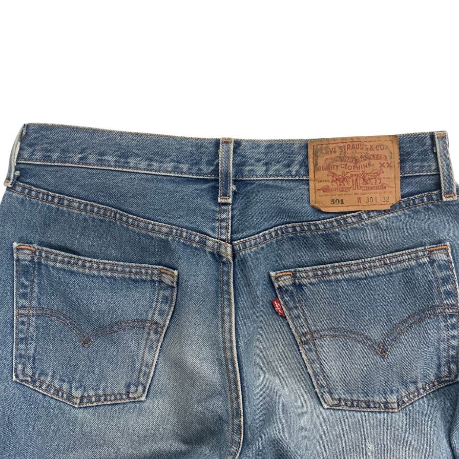 リーバイス デニム 501 90年代 USA製 ボタン裏501 インディゴ メンズ サイズ W30 L32 LEVI’S 【AFB48】