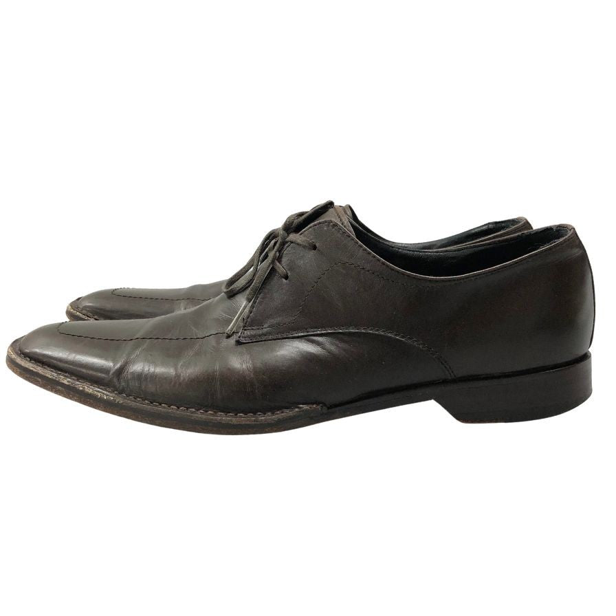 キャサリンハムネット レザーシューズ スクエアトゥ ブラウン メンズ サイズ25.5 KATHARINE HAMNETT LONDON 約25.5cm【AFC28】