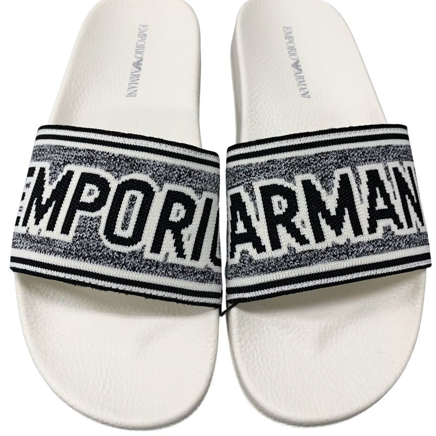 エンポリオアルマーニ サンダル X4P123 サイズ10 メンズ ホワイト ブラック EMPORIO ARMANI 約25.0cm【AFD15】