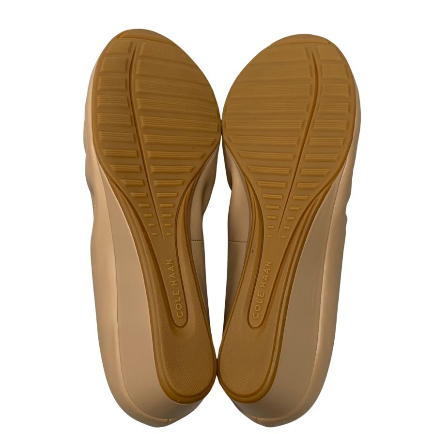 未使用◆コールハーン パンプス タリ グランド ボウ ウェッジ40 W03007 レザー ベージュ レディース サイズ7B COLE HAAN TALI GRAND LAC WEG40【AFD14】