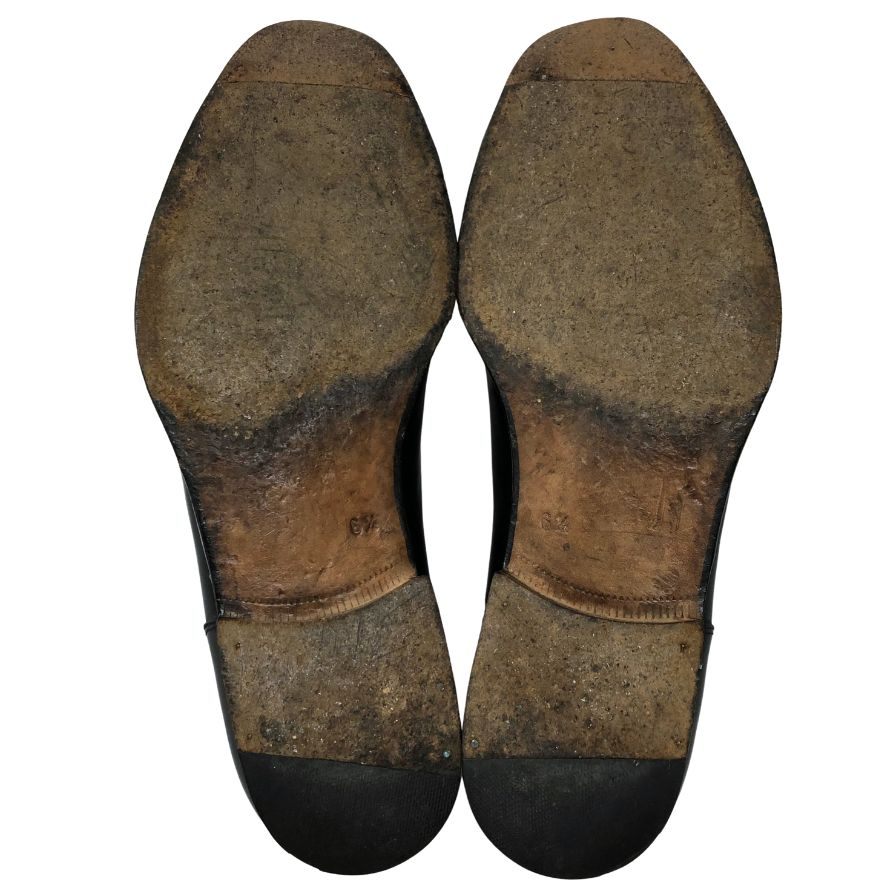 サントーニ レザーシューズ 51071 Uチップ メンズ サイズ6.5 ブラック Santoni 約26.5cm【AFC44】