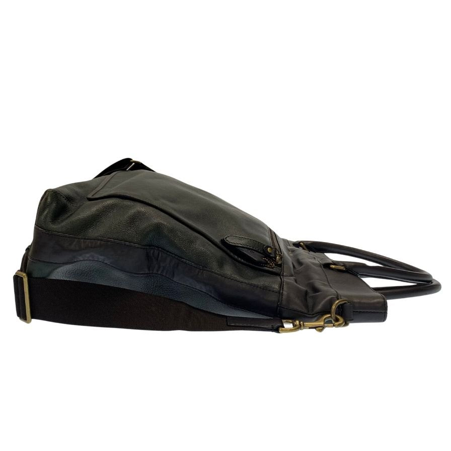 極美品◆コーチ トートバッグ 2WAY F71337 レザー グリーン×ブラウン メンズ COACH【AFE4】