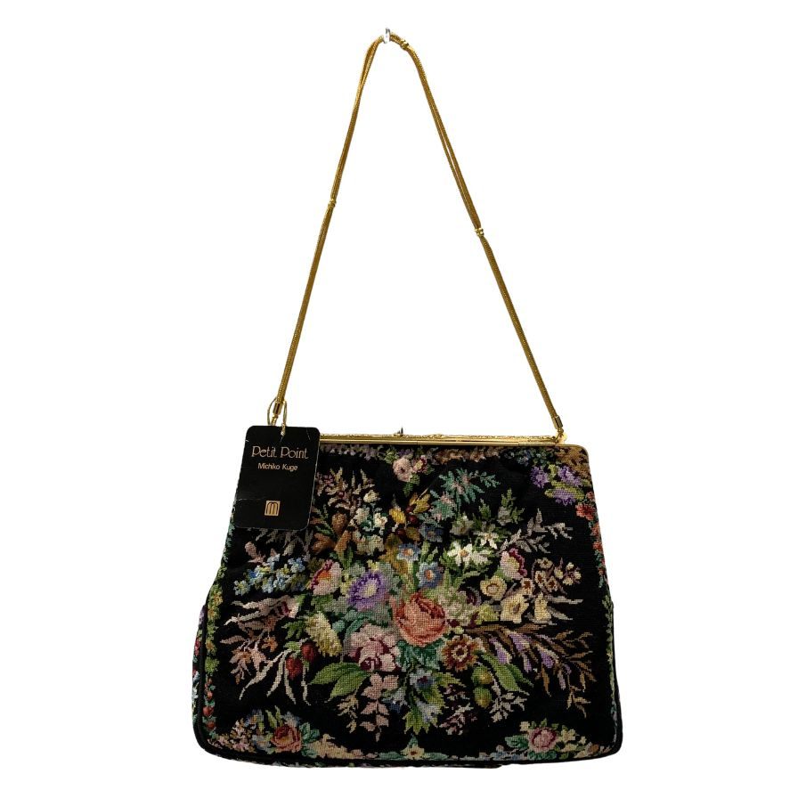 プチポワン ショルダーバッグ 総柄 ゴールド 金具 レディース Michiko Kuga Petit Point【AFE1】