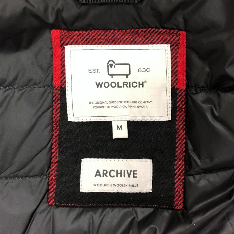 美品◆ウールリッチ ダウンシャツ ブロックチェック レッド サイズM メンズ WOOLRICH 【AFB52】