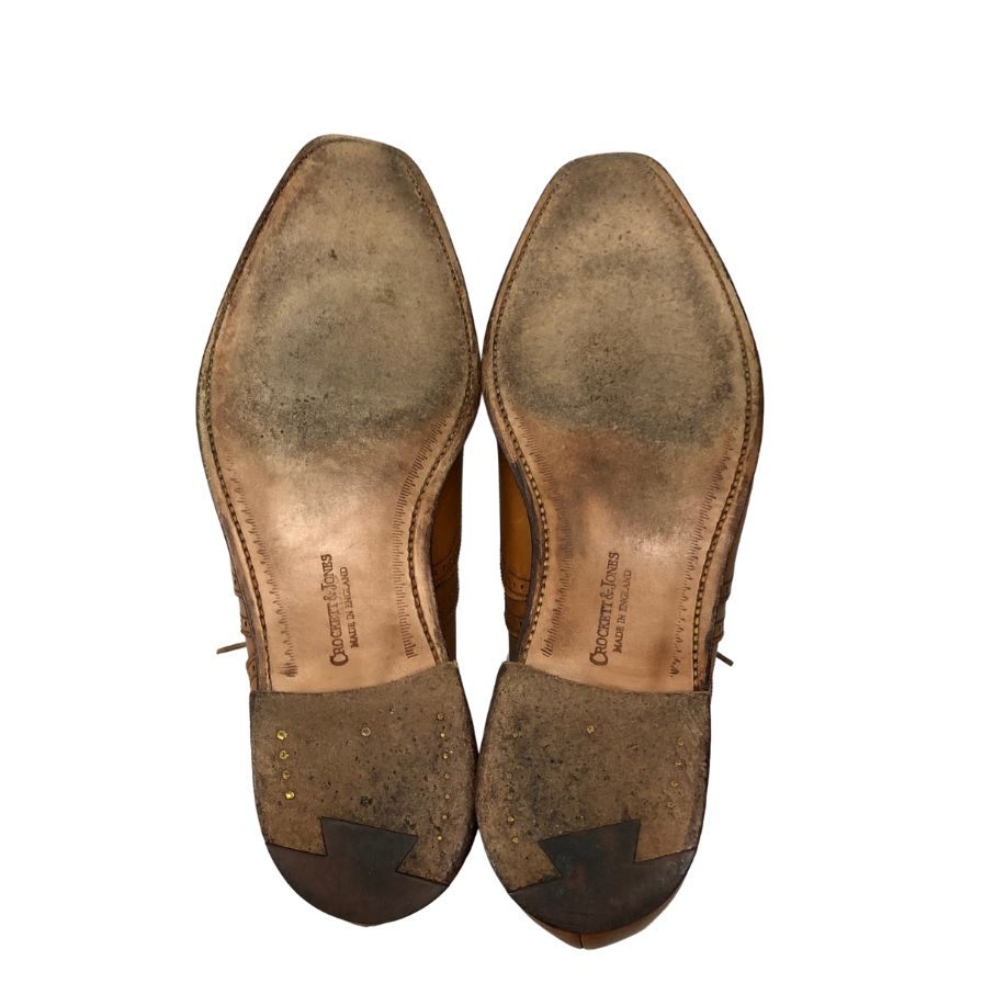 クロケット&ジョーンズ レザーシューズ ドラモンド ウイングチップ ライトブラウン メンズ サイズUK6E CROCKETT&JONES 約25.0cm【AFC8】