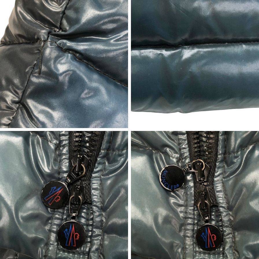 美品◆モンクレール ダウンジャケット モカ ブルー サイズ2 メンズ MONCLER MOKA GIUBBOTTO 【AFA21】
