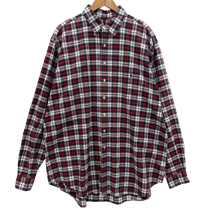 美品◆ラルフローレン ボタンダウンシャツ チェック メンズ サイズ2XL Ralph Lauren 【AFB7】