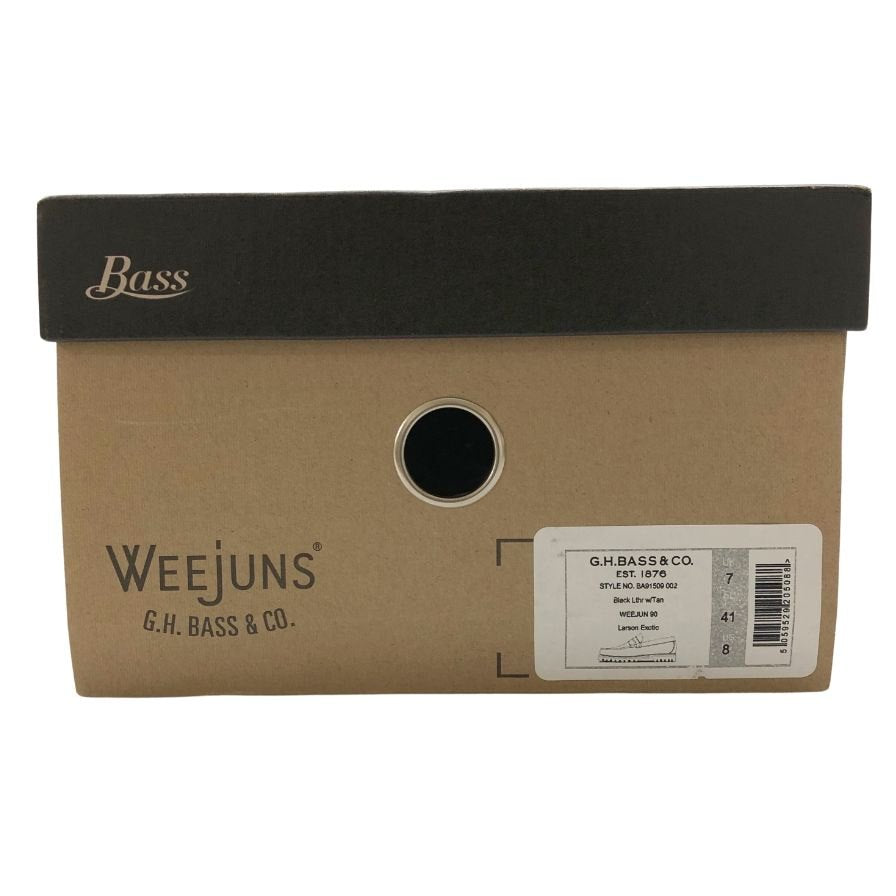 ジーエイチバス ローファー ウィージャンズ ラーソン エキゾチック レオパード サイズ8 メンズ ブラック G.H.Bass&Co. WEEJUNS LARSON 約26.0cm【AFD12】