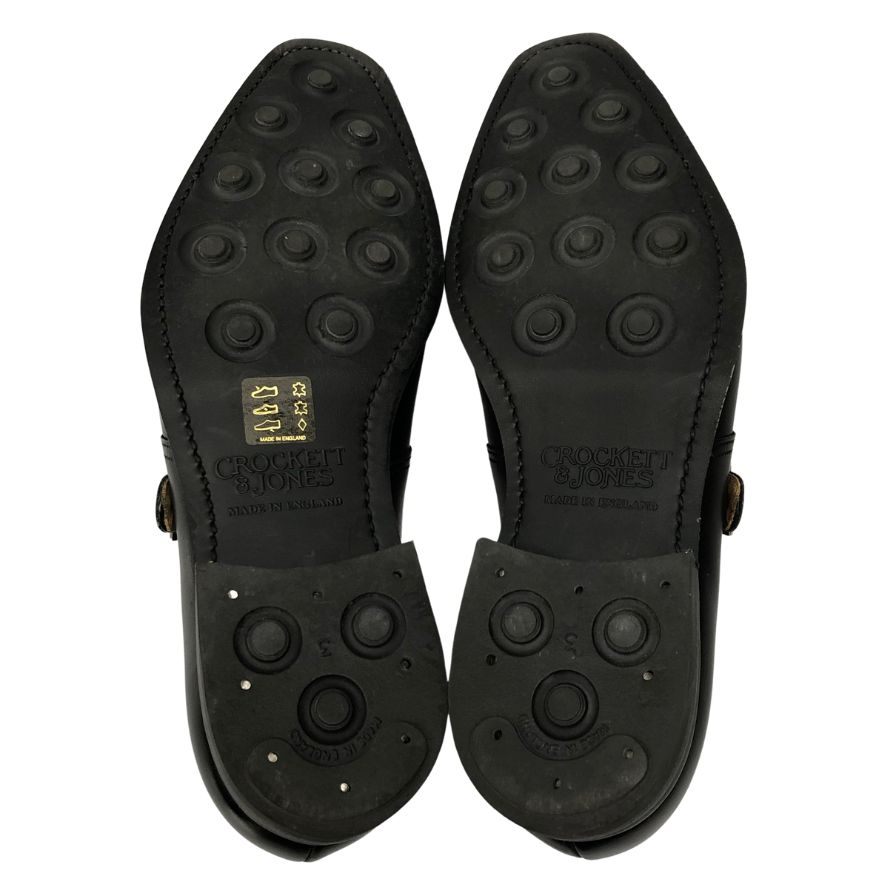 クロケット&ジョーンズ レザーシューズ シングルモンク モンクトン ブラック メンズ サイズ5.5 CROCKETT&JONES MONKTON ビジネスシューズ 約24.0cm【LA】【中古】
