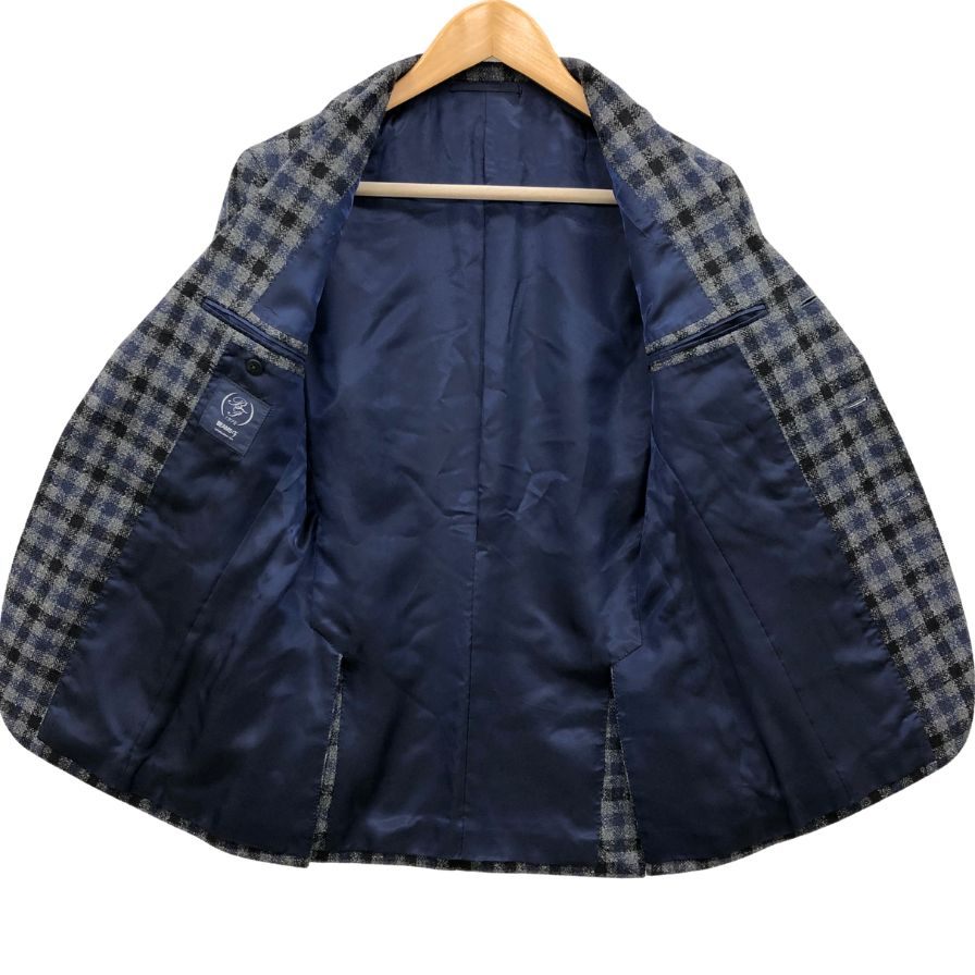 美品◆ビームスF テーラードジャケット ダブルベンツ チェック グレー サイズ 42 メンズ BEAMS F 【AFB35】