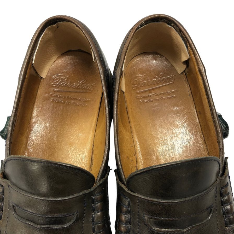パラブーツ コインローファー ランス メンズ サイズ7F ダークブラウン Paraboot REIMS 約25.5cm【AFC6】