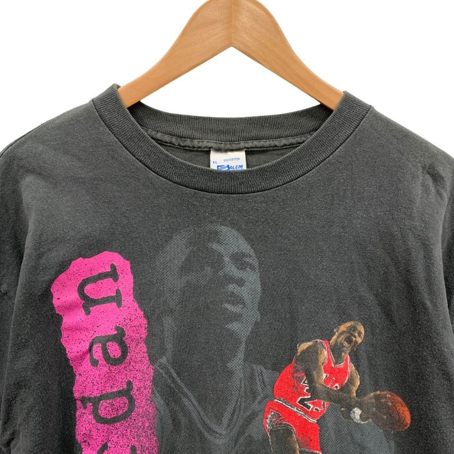 美品◆セーラム 90s マイケルジョーダン 半袖 プリント コットン Tシャツ ブラック サイズXL SALEM 【AFB47】