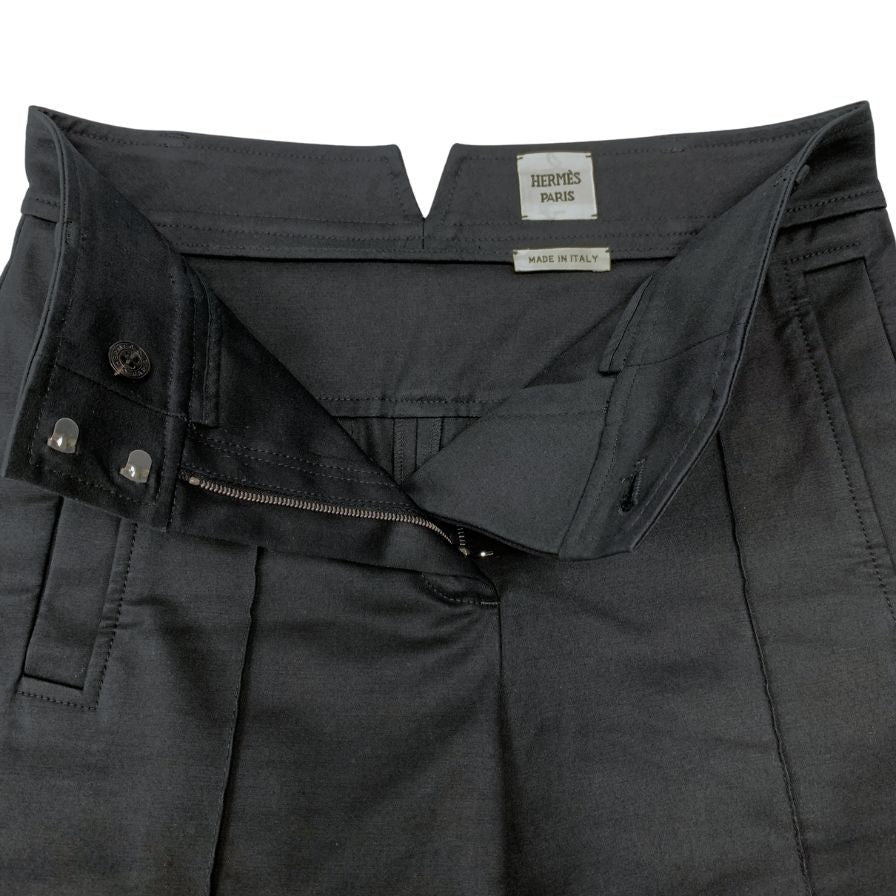 エルメス パンツ センタープレス ブラック レディース サイズ34 HERMES 【AFB49】