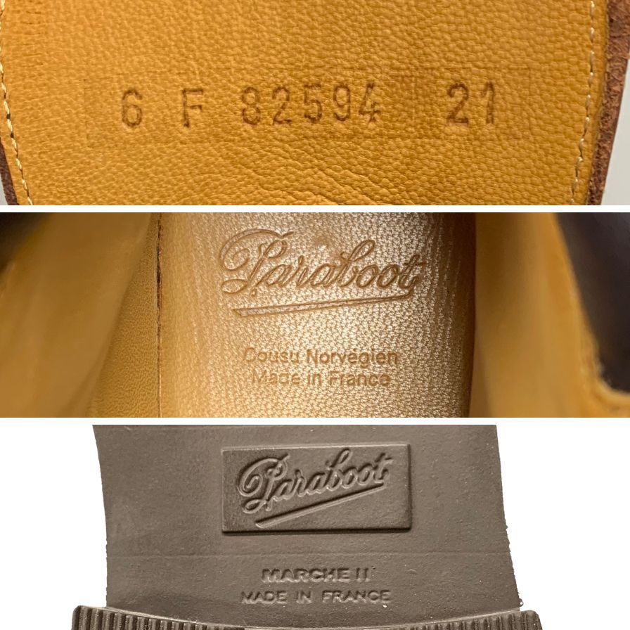 パラブーツ ベルジュラック エコルセ ブラウン UK6 6F82594 21 PARABOOT BERGERAC LIS ECORCE 約24.5cm【AFC47】