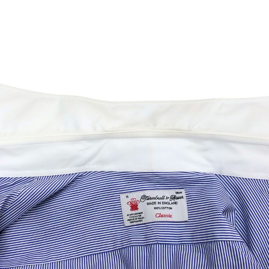 ターンブル&アッサー ワイシャツ クレリック ストライブ ブルー系 サイズ15 メンズ Turnbull&Asser【LA】