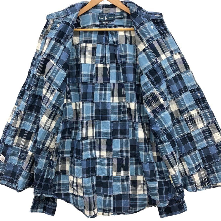 ラルフローレン 90S 長袖シャツ パッチワーク メンズ サイズXL Ralph Lauren【LA】