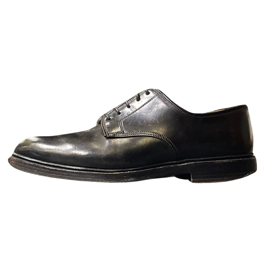 クロケット&ジョーンズ レザーシューズ グラスメア プレーントゥ コードバン ブラック メンズ サイズUK7E CROCKETT&JONES ビジネスシューズ 約26.0cm【LA】【中古】
