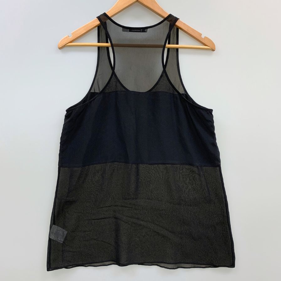 美品◆アレキサンダーワン チュニック タンクトップ ノースリーブ シルク サイズS ブラック レディース ALEXANDER WANG 【AFB1】