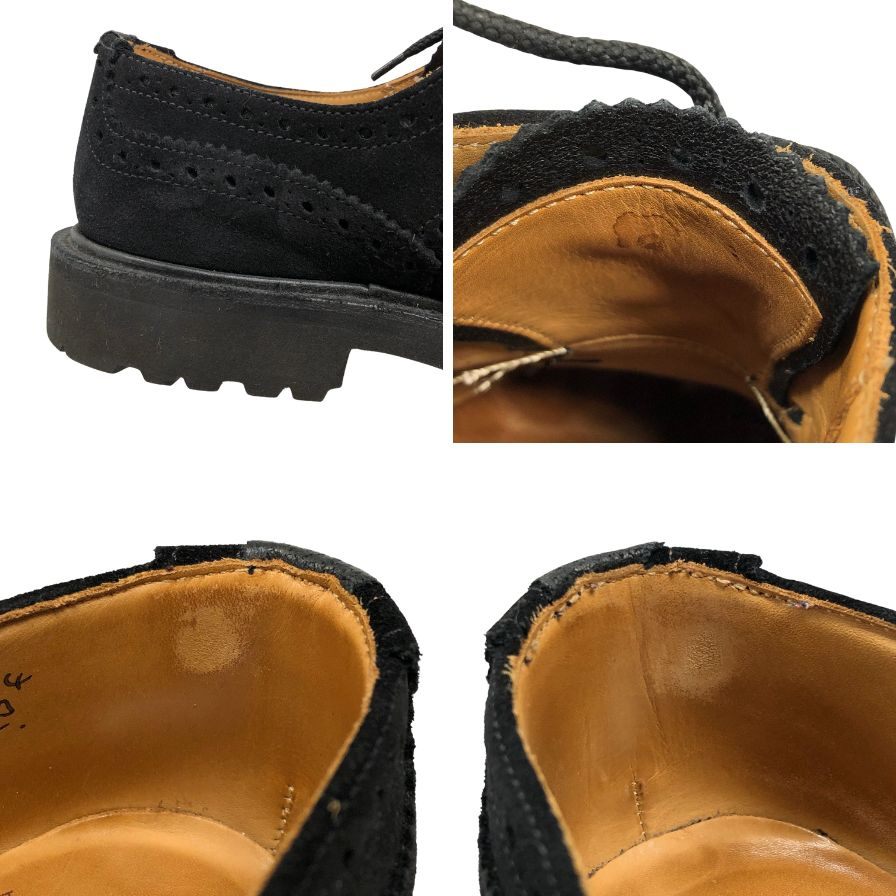 トリッカーズ レザーシューズ 5633 バートン スエード サイズUK7 ブラック Tricker`s ビジネスシューズ 約25.5cm【LA】【中古】