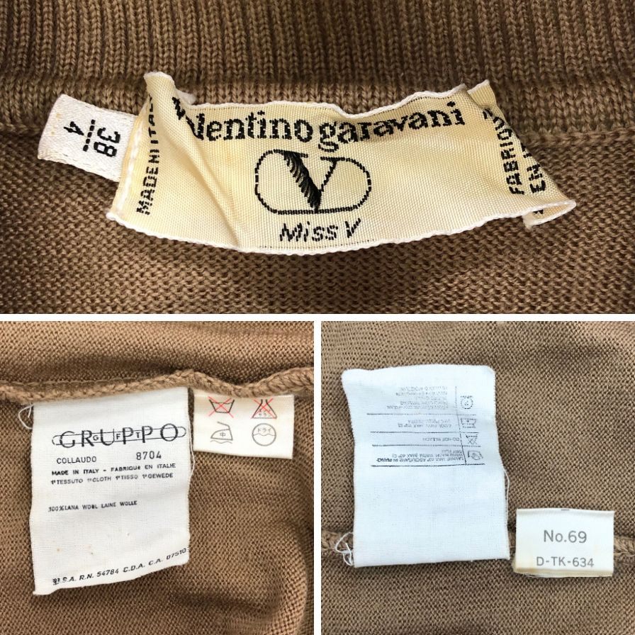 中古◆ヴァレンティノ タートルネック ウール ニット レディース ブラウン サイズ38 VALENTINO GARAVANI 【AFB41】