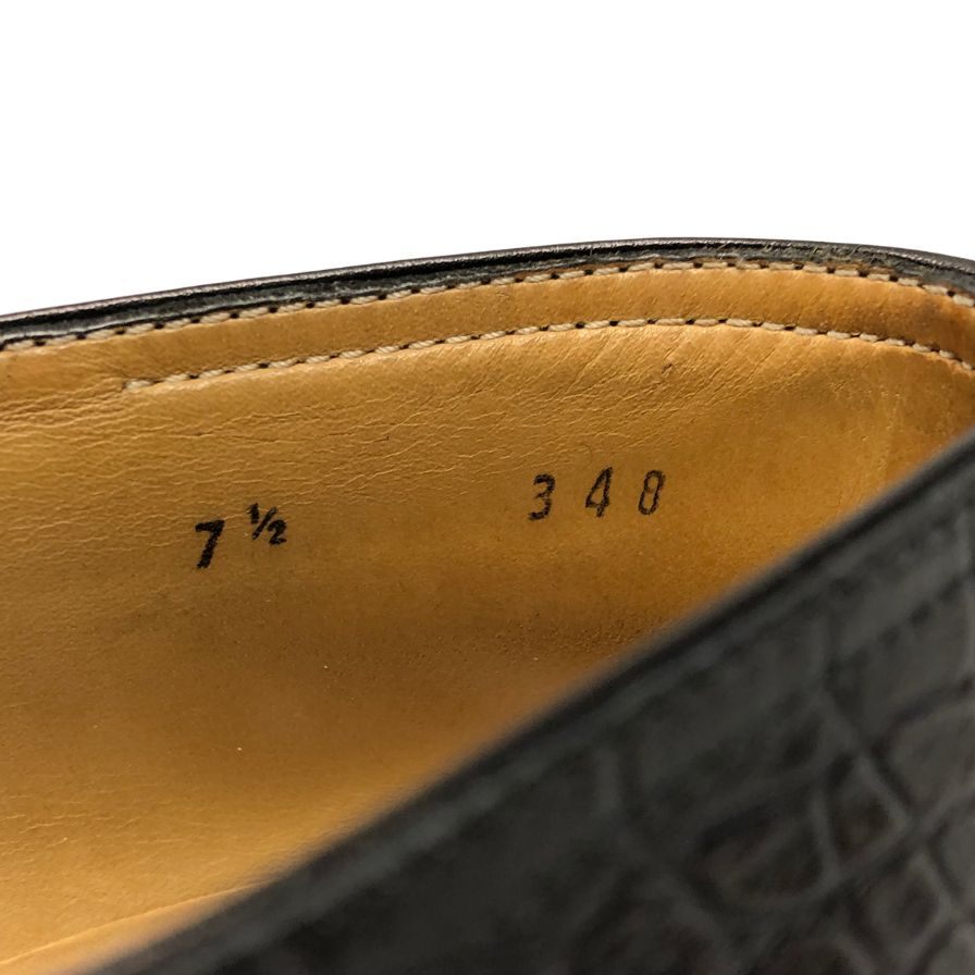 ベルルッティ ローファー 348 クロコ型押し ブラック メンズ サイズ7.5 Berluti ローファー 約26.0cm【LA】【中古】