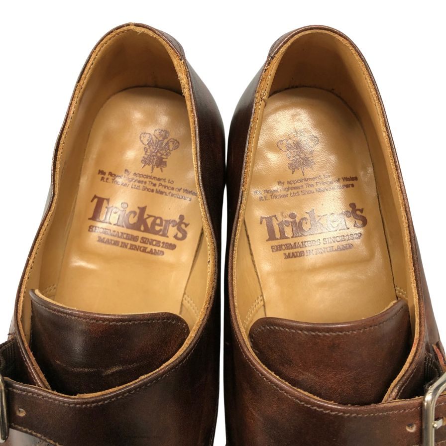 トリッカーズ レザーシューズ LEWISTON シングルモンク ミュージアムレザー ブラウン メンズ サイズ7.5 TRICKERS ビジネスシューズ 約26.5cm【LA】【中古】