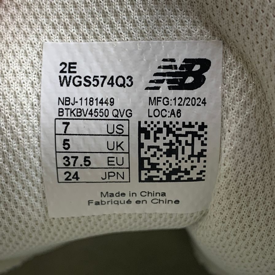 ニューバランス ゴルフシューズ ローカット 574 v3 SL スパイクレス レザー ホワイト グリーン レディース サイズ24cm New Balance【AFC42】【中古】