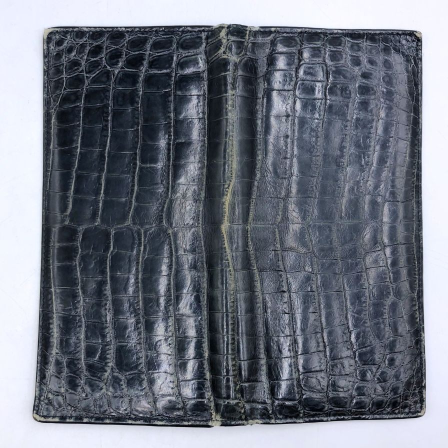 ボッテガヴェネタ 長財布 二つ折り クロコダイル ネイビー メンズ BOTTEGA VENETA【AFI27】