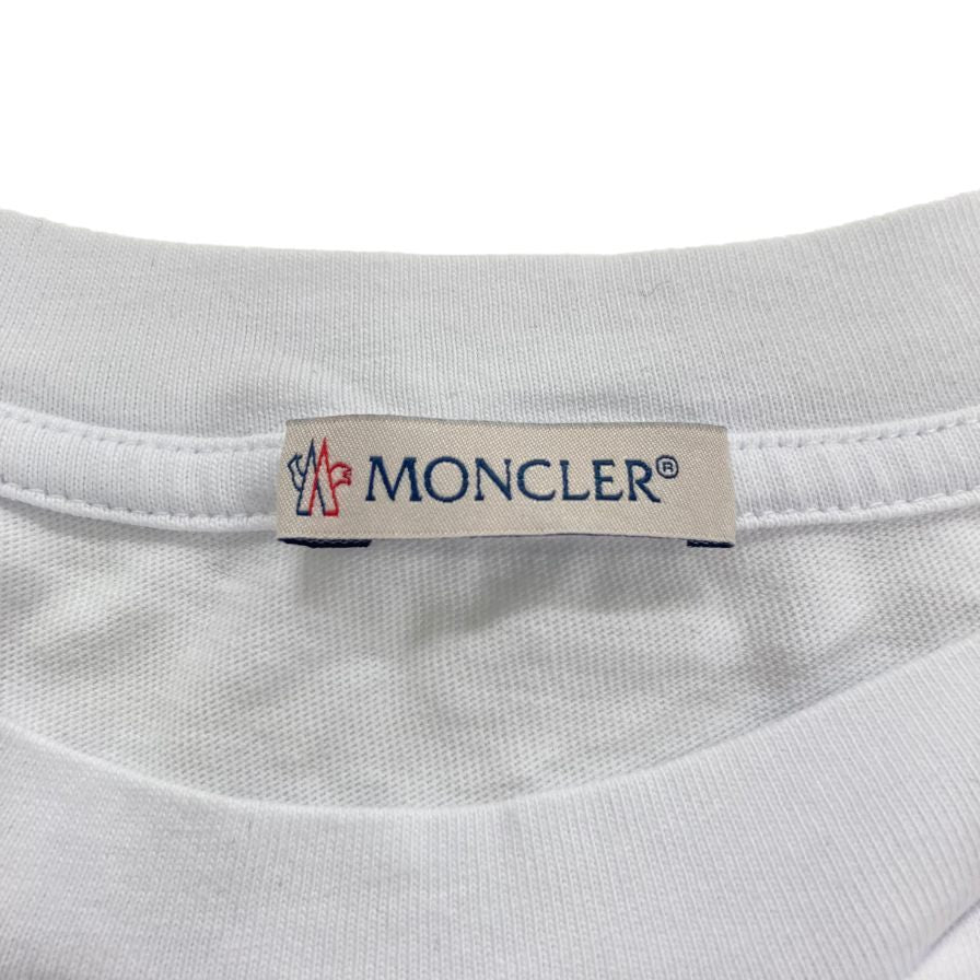 未使用◆モンクレール Tシャツ 22-63929 コットンジャージ素材 ロゴ入り メンズ ホワイト サイズL MONCLER 【AFB22】