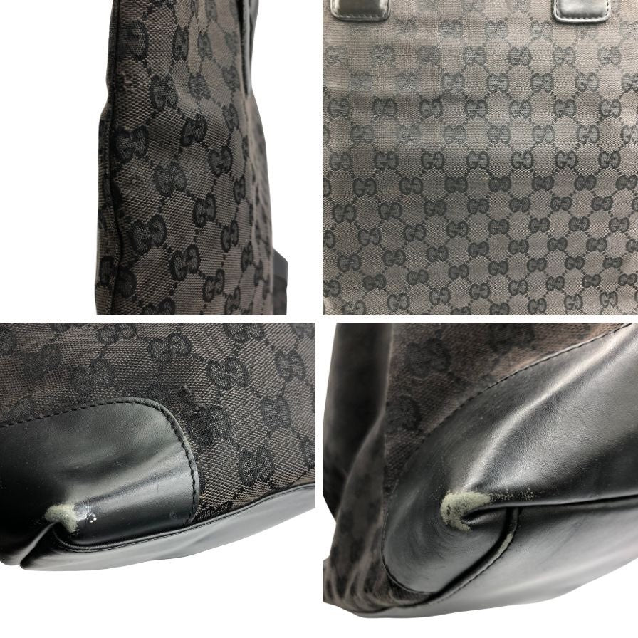 グッチ トートバッグ GGキャンバス ハンド 切替 レザー ウィメンズ ブラック GUCCI【AFE11】