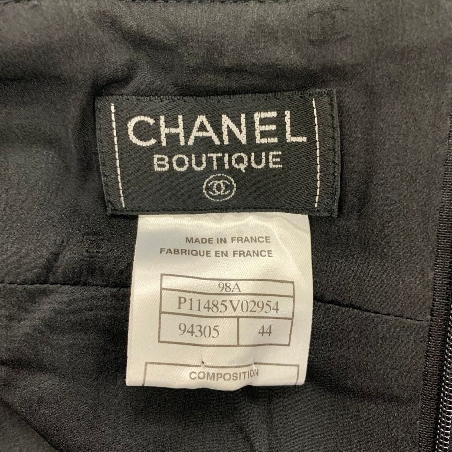 シャネル スカート 98A P11485V02954 ウール×シルク レディース サイズ44 ブラック CHANEL【AFB8】