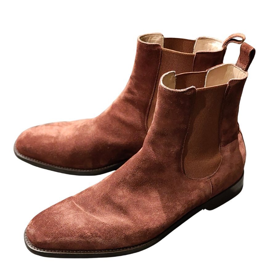 マノロブラニク レザーシューズ サイドゴアブーツ スエード ブラウン メンズ サイズUK9 MANOLO BLAHNIK ブーツ 約27.5cm【LA】【中古】