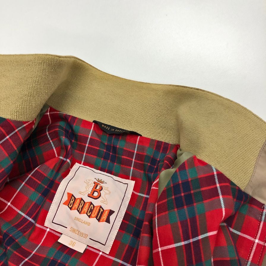 中古◆バラクータ ブルゾン ハリントンジャケット G9 スウィングトップ メンズ ベージュ サイズ36 BARACUTA 【AFB3】