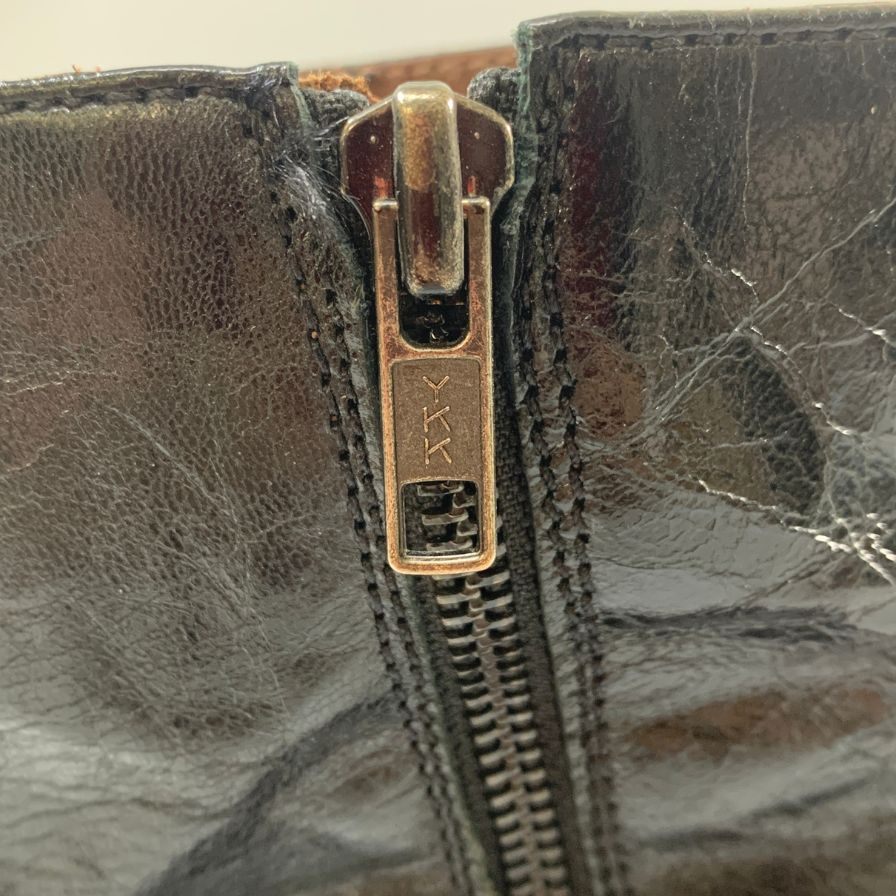 ヒューゴボス ジッブブーツ レザー ブラック サイズ40 HUGO BOSS 約25.5cm【AFC44-2】