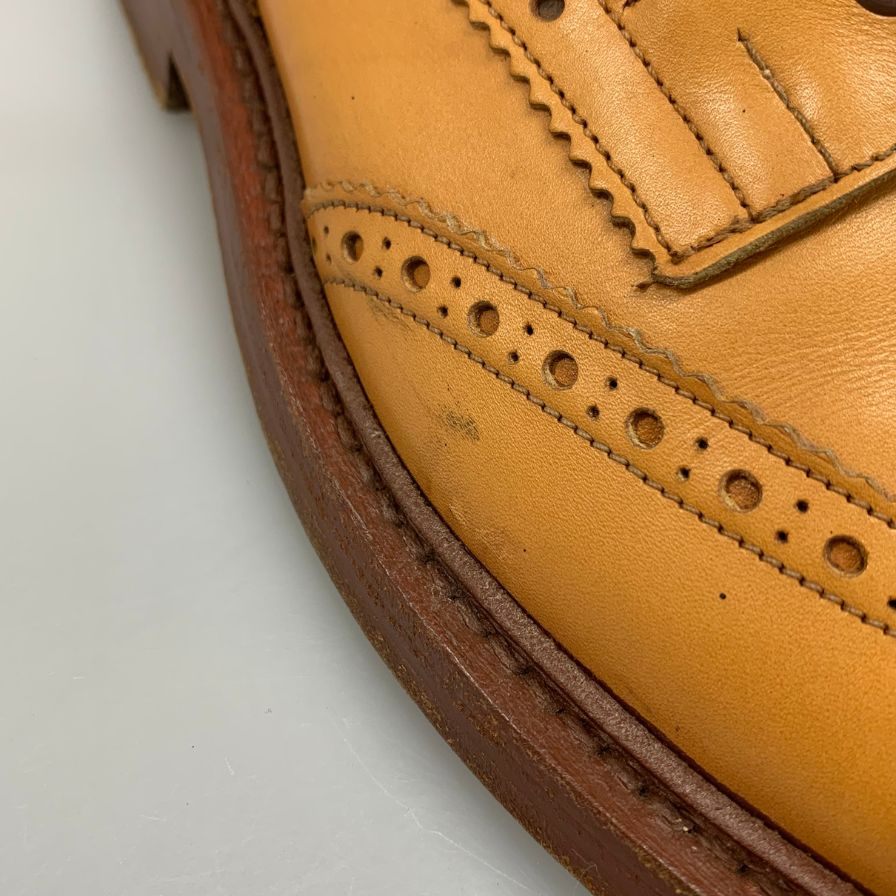 トリッカーズ カントリーブーツ M2508 モールトン カーフ メンズ サイズ7ハーフ ベージュ Tricker`s ブーツ 約26.5cm【LA】【中古】