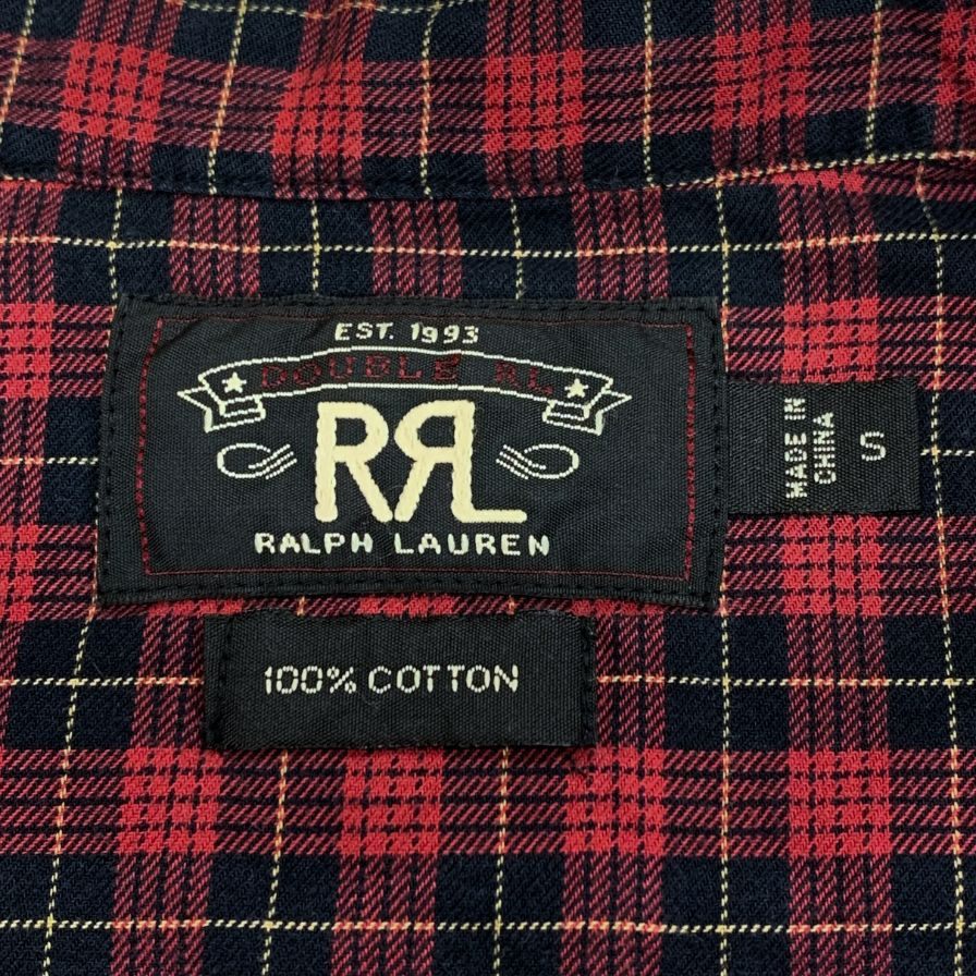 ダブルアールエル ウエスタンシャツ ワンスター チェック スタッズ レッド メンズ サイズS RRL Ralph Lauren【LA】