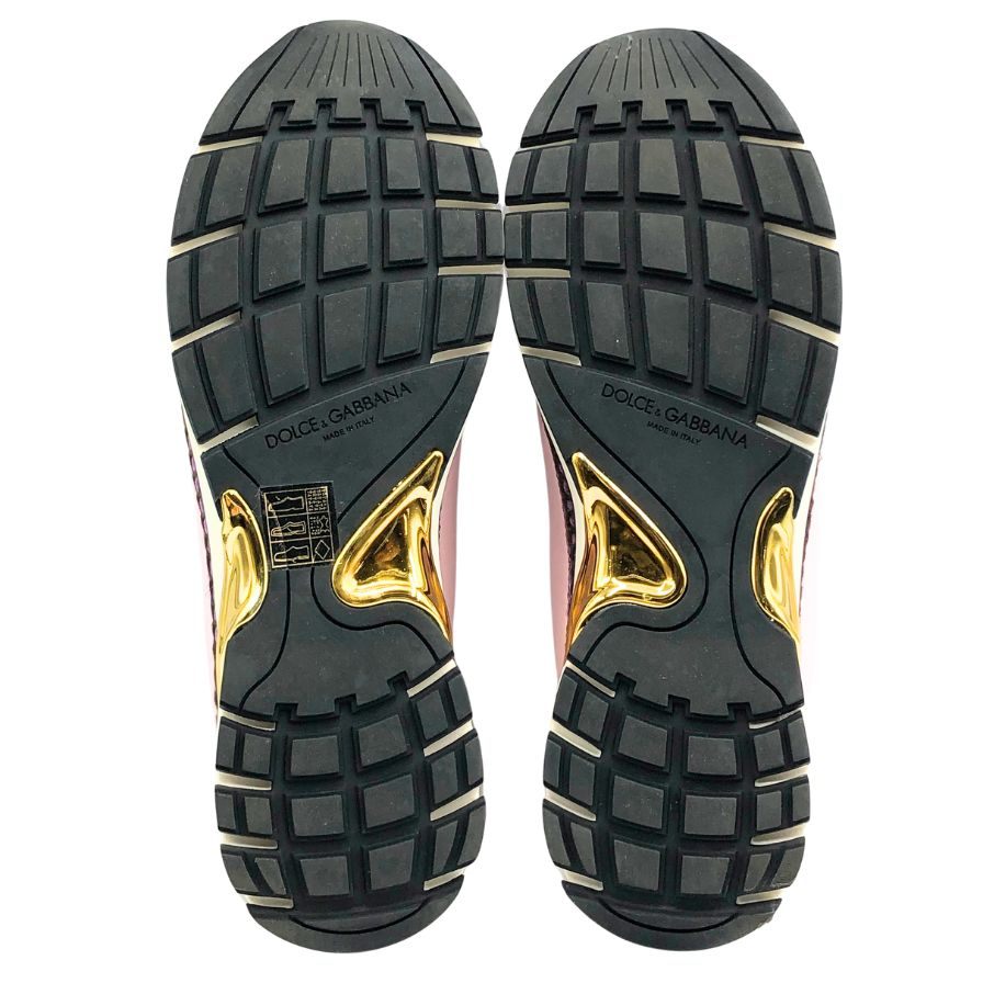 ドルチェ&ガッバーナスニーカー エスパドリーユ フラワービジュー 厚底 ピンク レディース サイズ38 DOLCE&GABBANA 約24.5cm【AFD5】