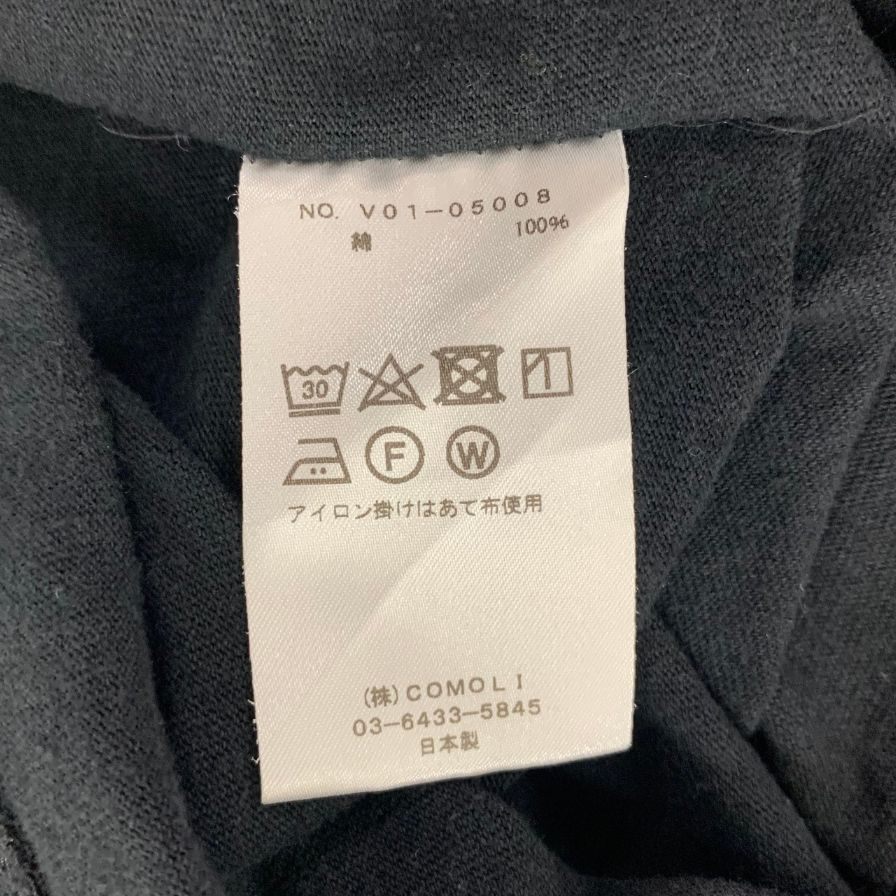 美品◆コモリ 空紡天竺 半袖Tシャツ ブラック サイズ3 メンズ V01ー05008 COMOLI 【AFB8】