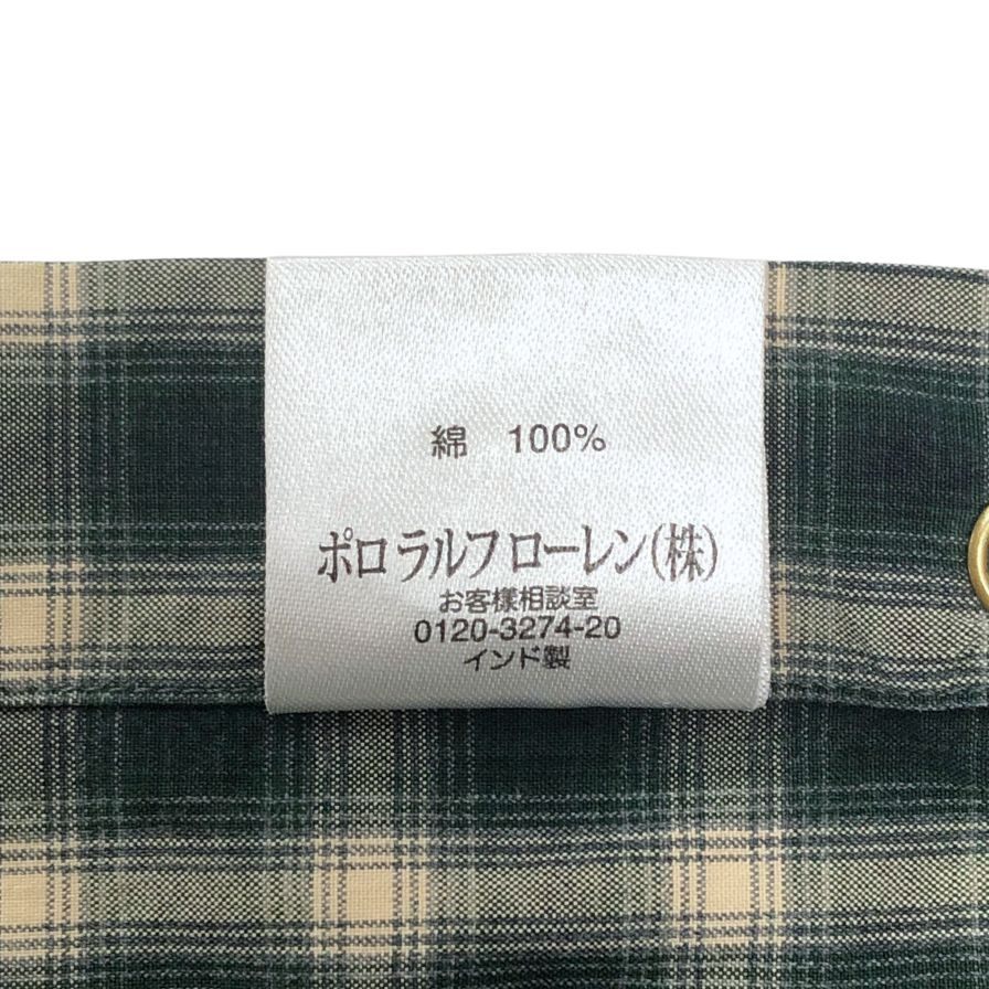 ポロ バイ ラルフローレン ウエスタンシャツ チェック柄 グリーン系 メンズ サイズLL Polo By RALPH LAUREN【LA】