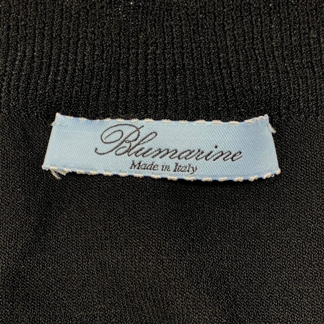 美品◆ブルマリン カーディガン レディース フロント ビジューボタン イタリア製 サイズ44 ブラック Blumarine 【AFB1】