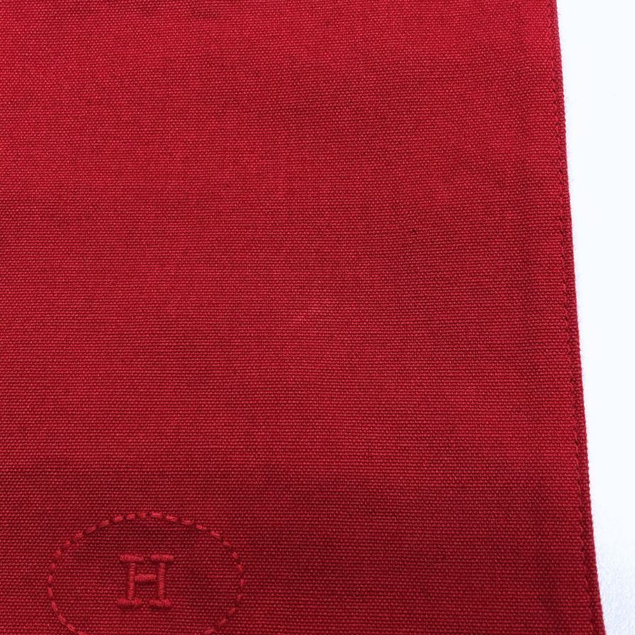 エルメス トラベルポーチ フラット レザー×キャンバス オレンジ ユニセックス HERMES