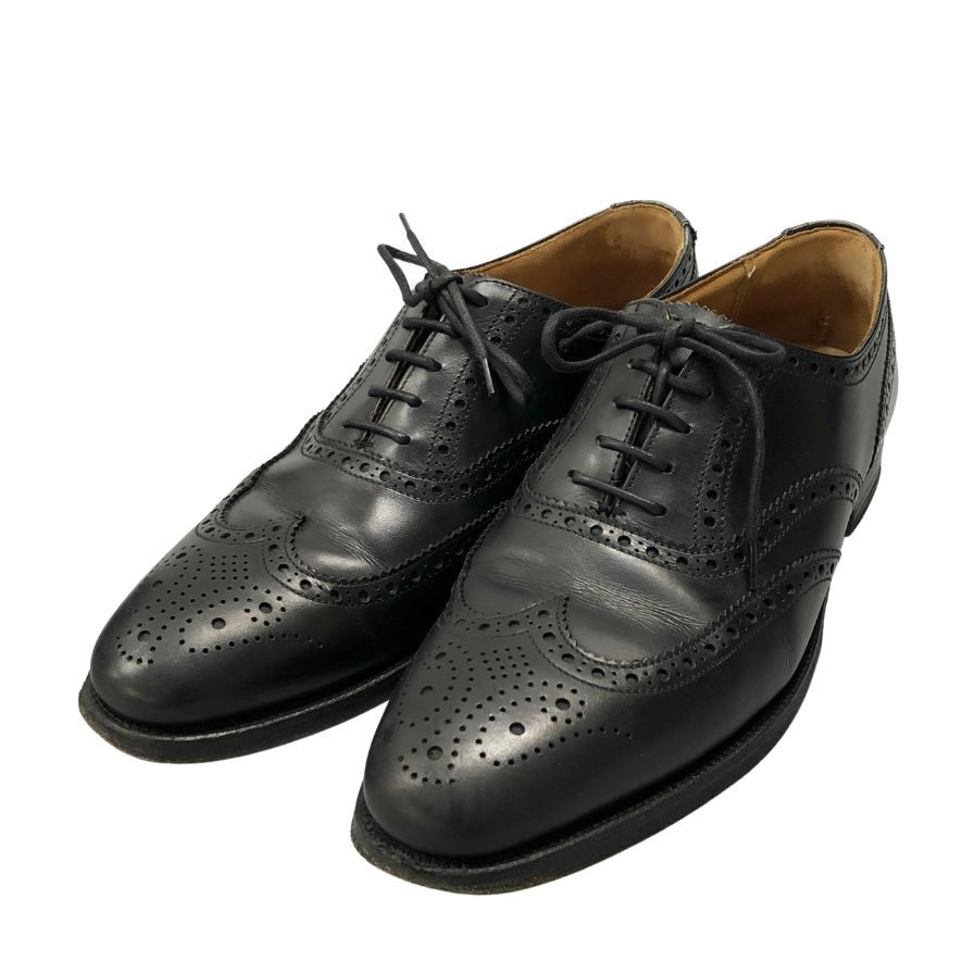 クロケット&ジョーンズ レザーシューズ フルブローグ フィンズベリー カーフ ラスト341 ブラック メンズ サイズ5.5 Crockett&Jones FINSBURY 約24.5cm【AFD6】