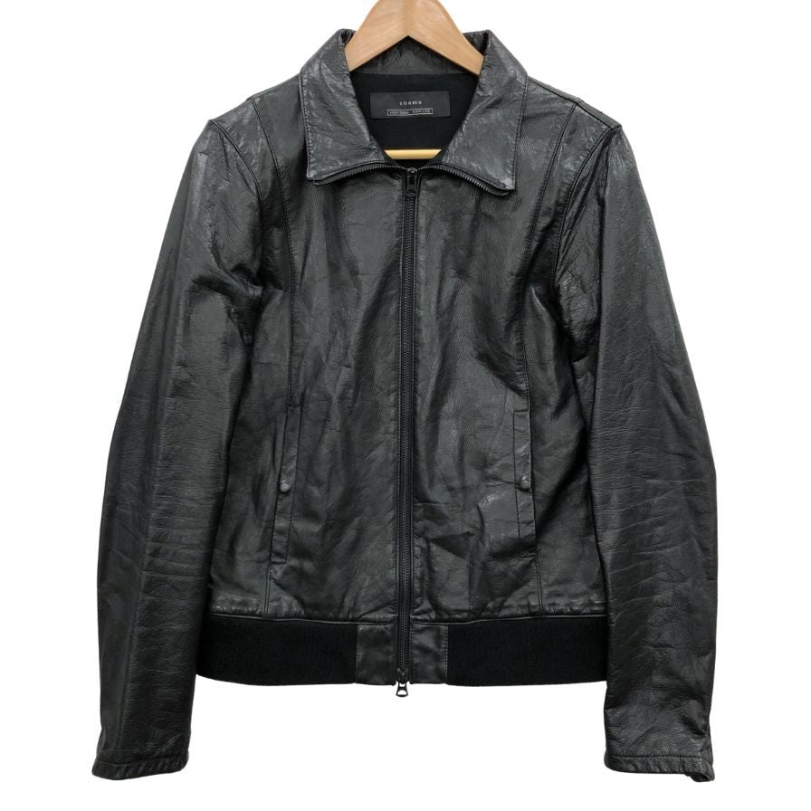 極美品◆シャマ レザージャケット 牛革 ブラック サイズ38 shama 【AFB7】