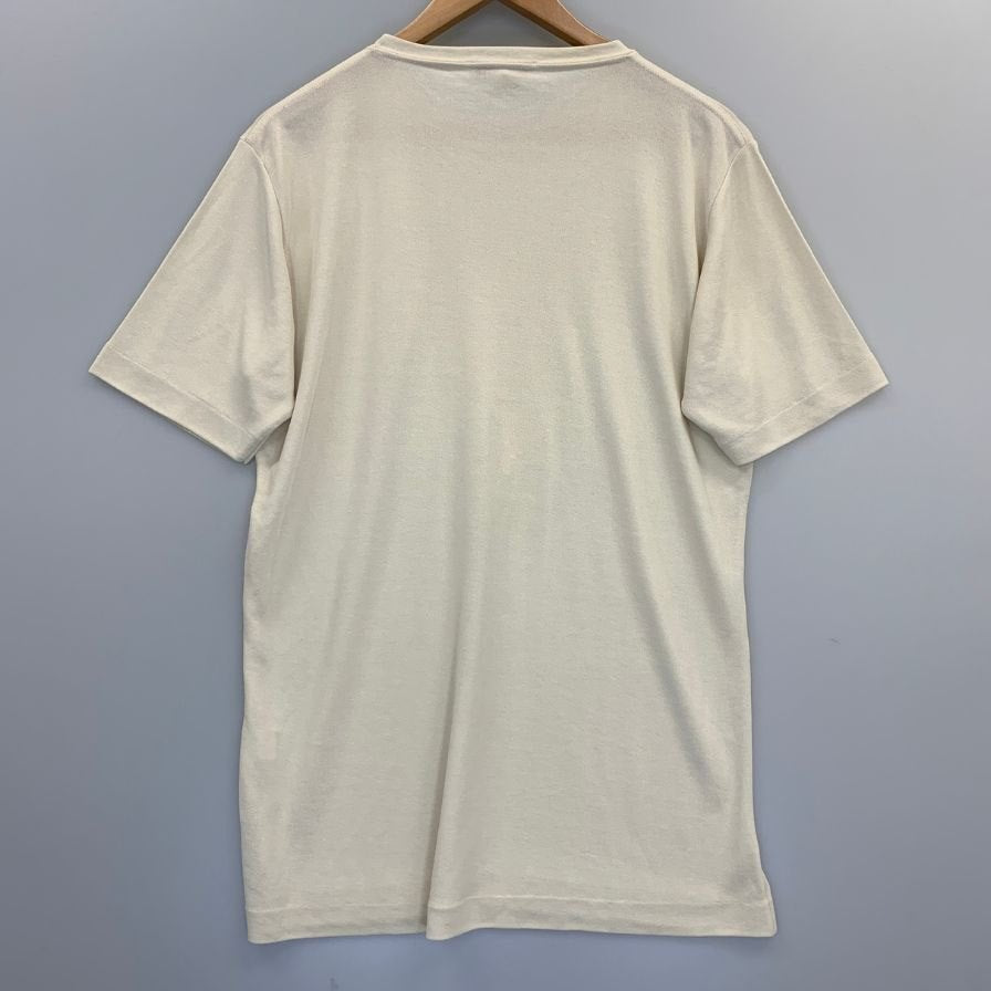 美品◆ロエベ 半袖Tシャツ ロゴ刺繍 ベージュ レディース サイズL LOEWE 【AFB28】