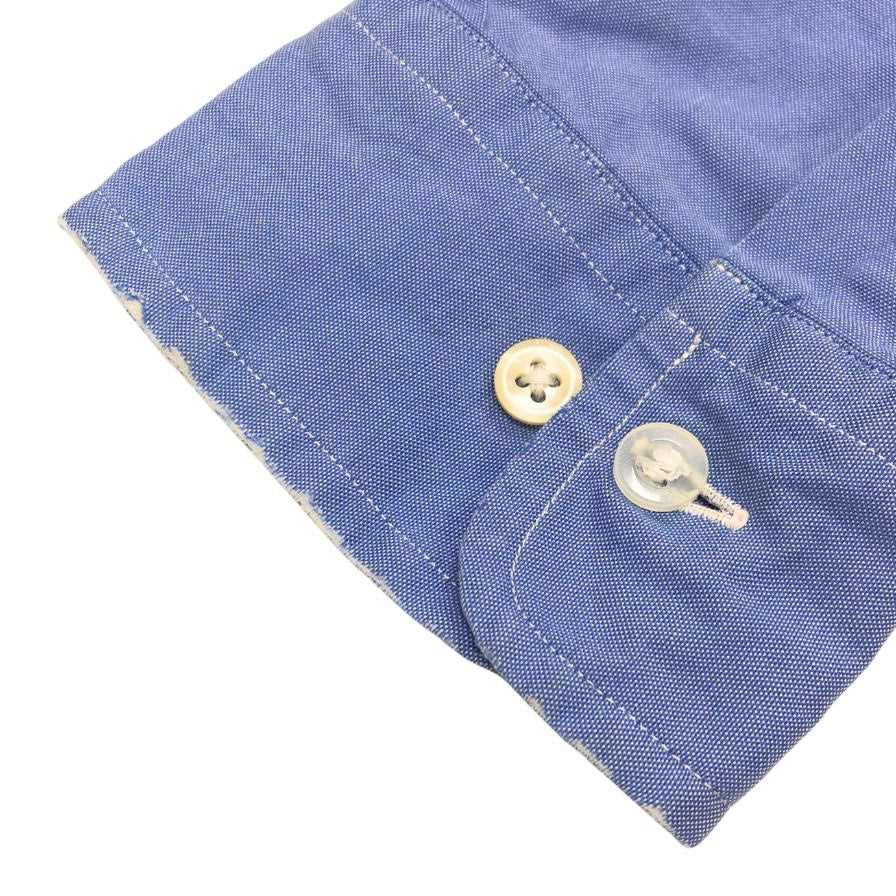 美品◆ラルフローレン 90S ボタンダウンシャツ ブルー メンズ サイズ15.5 RALPH LAUREN 【AFB42】