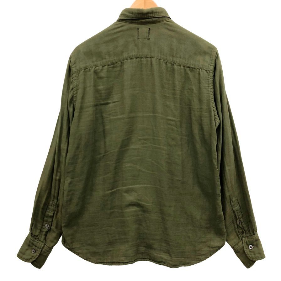 中古◆ヤヌーク ダブルガーゼシャツ カーキ サイズS メンズ 長袖シャツ YANUK Double gauze standard shirt 【AFB16】