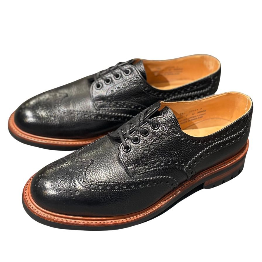 アルフレッド サージェント ウイングチップ ブラック グレインレザー メンズ サイズUK7D Alfred Sargent ビジネスシューズ 約25.5cm【LA】【中古】