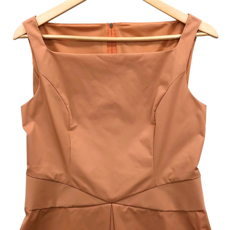 美品◆フォクシー ニューヨーク ワンピース 28717 ノースリーブ ストレッチ オレンジ レディース サイズ42 FOXEY NEW YORK 【AFB41】