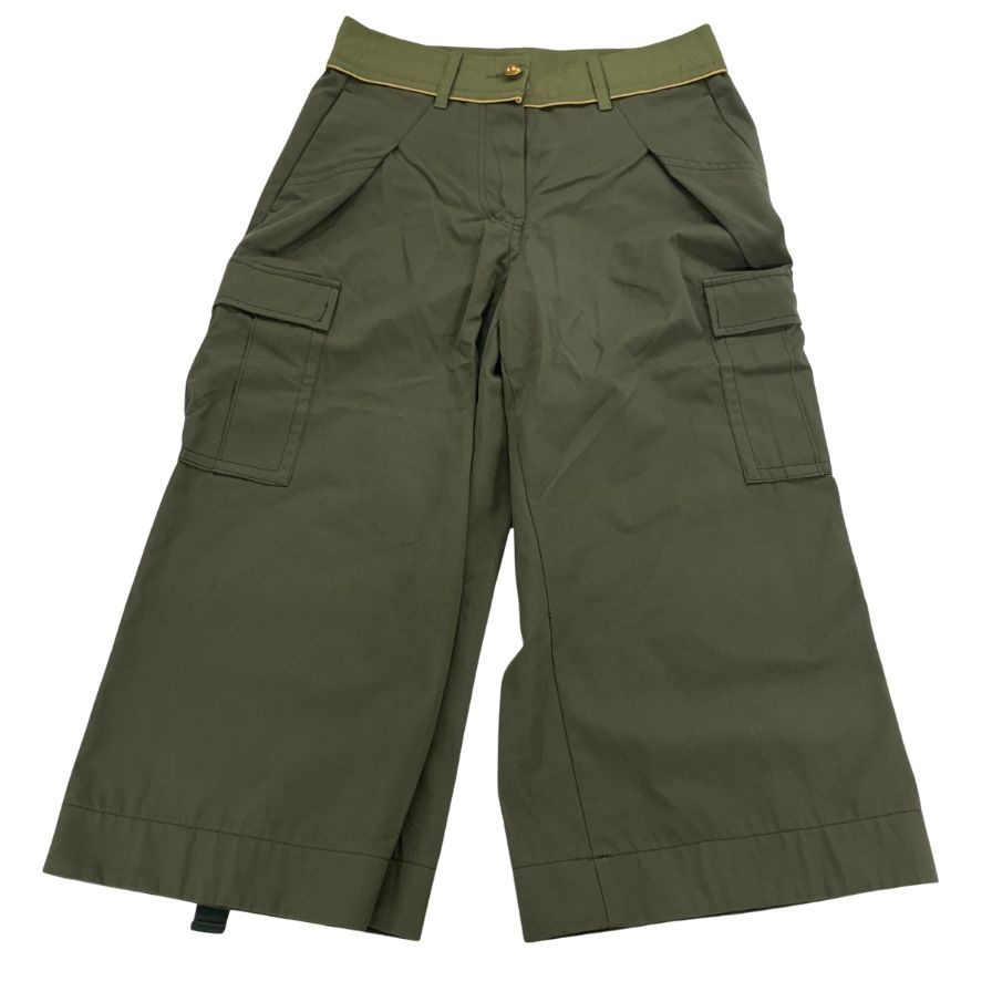 美品◆サカイ クロップドパンツ 20-04855 20AW カーキ レディース サイズ3 sacai 【AFB31】