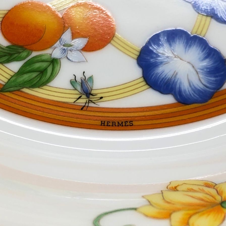 エルメス シエスタ ディーププレート 花柄 総柄 約19.5㎝ HERMES【AFI28】【中古】